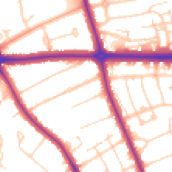 Daytime road noise heatmap for OX2 8BT