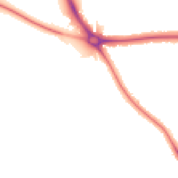 Night-time road noise heatmap for OX2 8BW