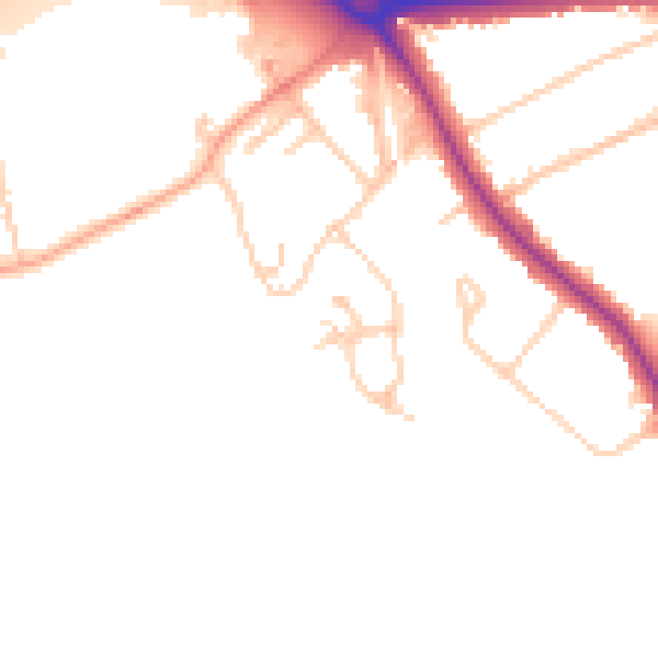 Daytime road noise heatmap for OX2 8DE