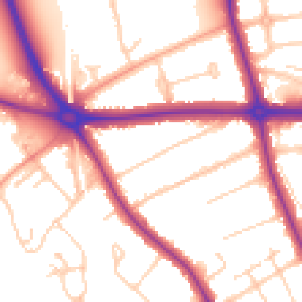 Daytime road noise heatmap for OX2 8EA