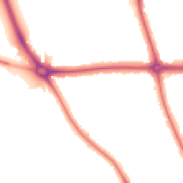 Night-time road noise heatmap for OX2 8EA