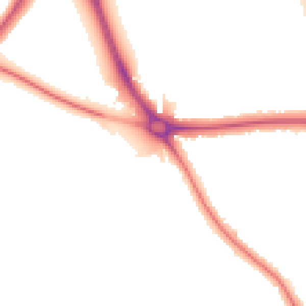 Night-time road noise heatmap for OX2 8FE