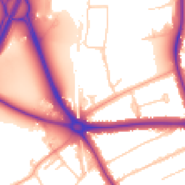 Daytime road noise heatmap for OX2 8HX