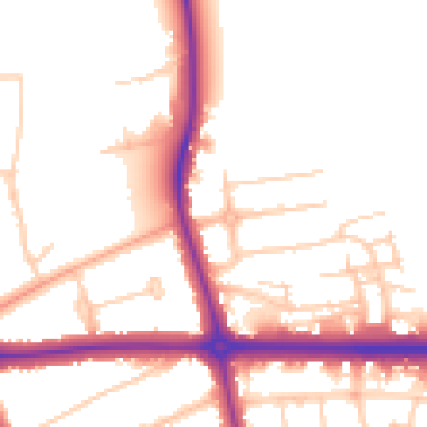 Daytime road noise heatmap for OX2 8LQ