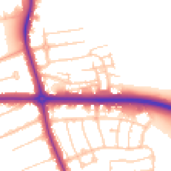 Daytime road noise heatmap for OX2 8NJ