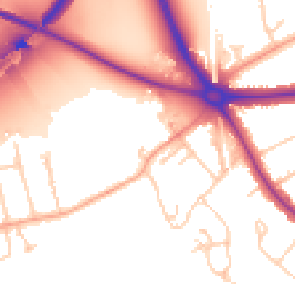 Daytime road noise heatmap for OX2 8QT