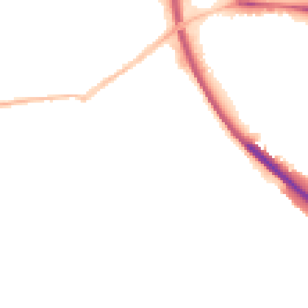 Night-time road noise heatmap for OX2 9AQ