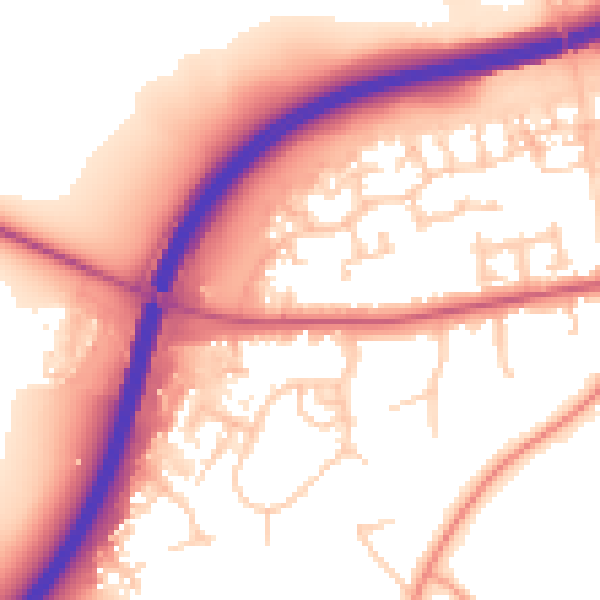 Daytime road noise heatmap for OX2 9BJ