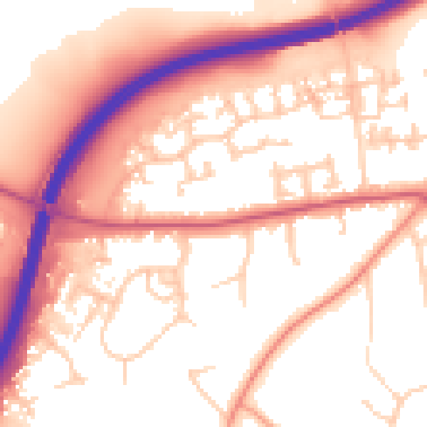 Daytime road noise heatmap for OX2 9BX