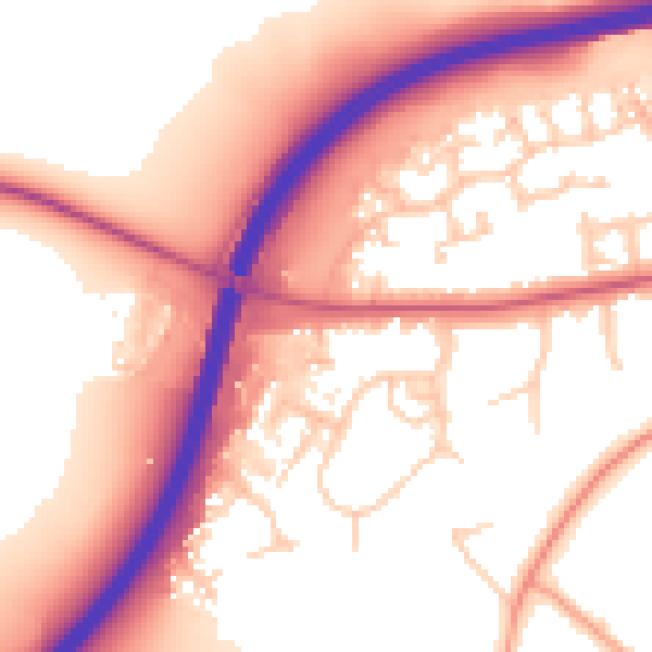 Daytime road noise heatmap for OX2 9BY