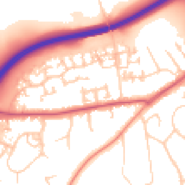 Daytime road noise heatmap for OX2 9DW