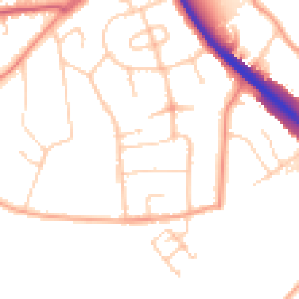 Daytime road noise heatmap for OX2 9EA