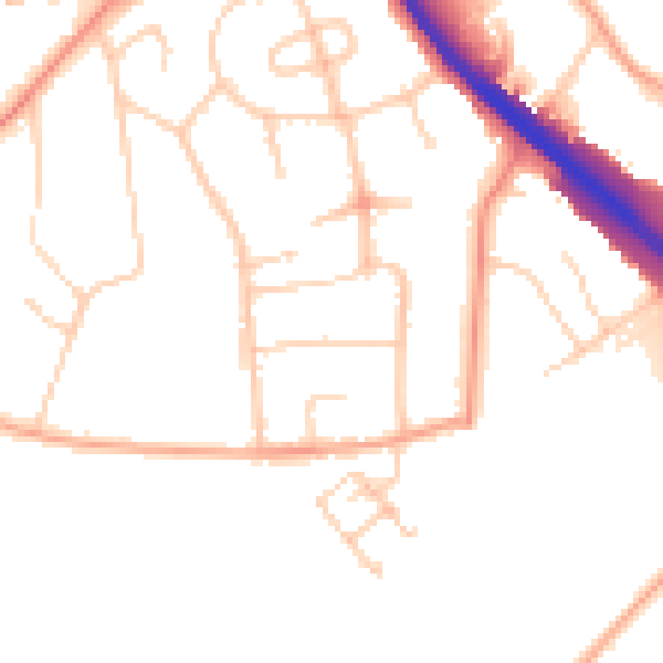 Daytime road noise heatmap for OX2 9EE