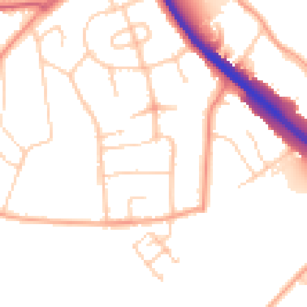 Daytime road noise heatmap for OX2 9EP