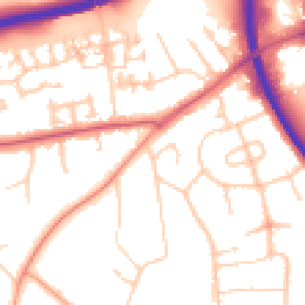 Daytime road noise heatmap for OX2 9EU