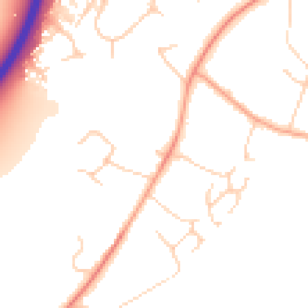 Daytime road noise heatmap for OX2 9FW