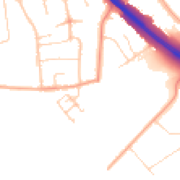 Daytime road noise heatmap for OX2 9GS