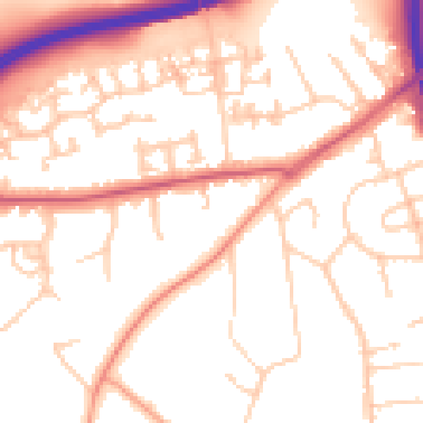 Daytime road noise heatmap for OX2 9GU