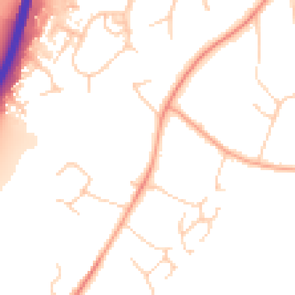 Daytime road noise heatmap for OX2 9HU