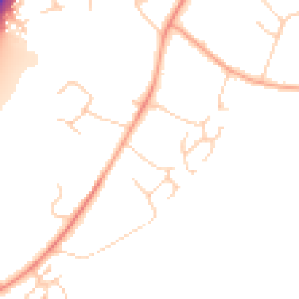 Daytime road noise heatmap for OX2 9JG