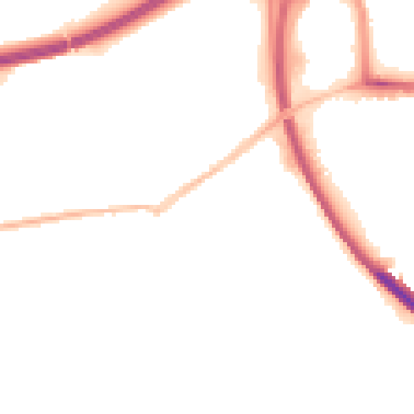 Night-time road noise heatmap for OX2 9JN