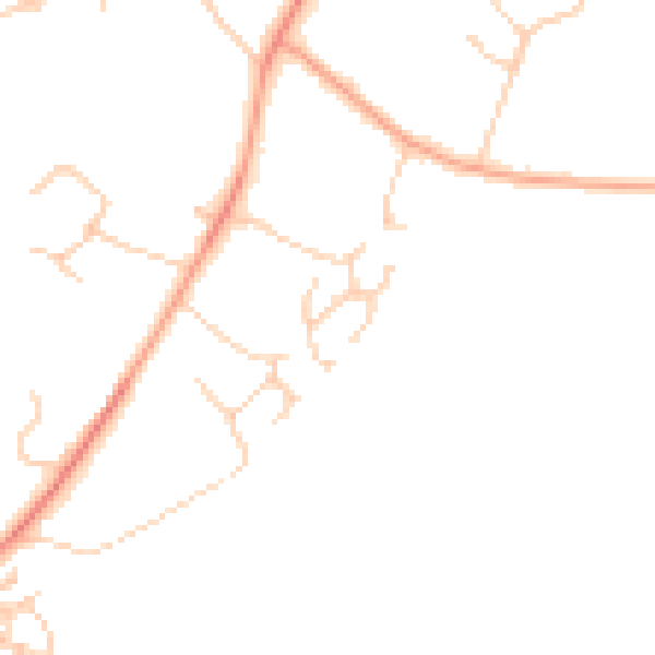 Daytime road noise heatmap for OX2 9JP