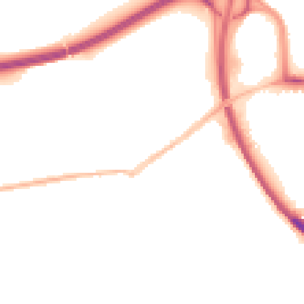Night-time road noise heatmap for OX2 9JU