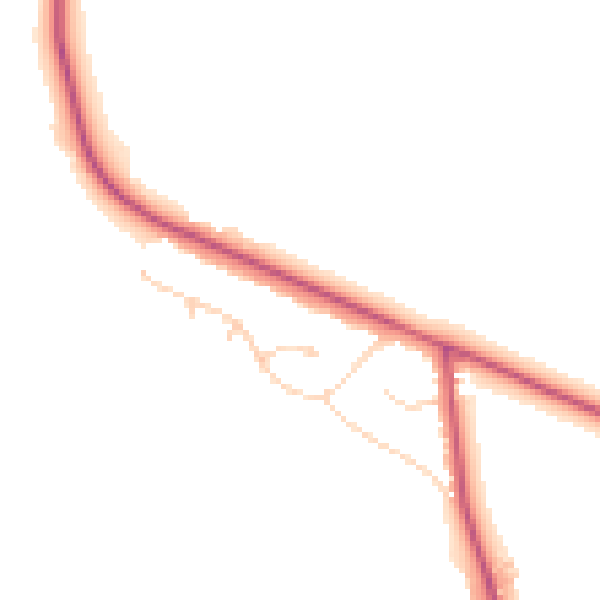 Daytime road noise heatmap for OX2 9NN