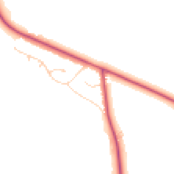 Daytime road noise heatmap for OX2 9NP