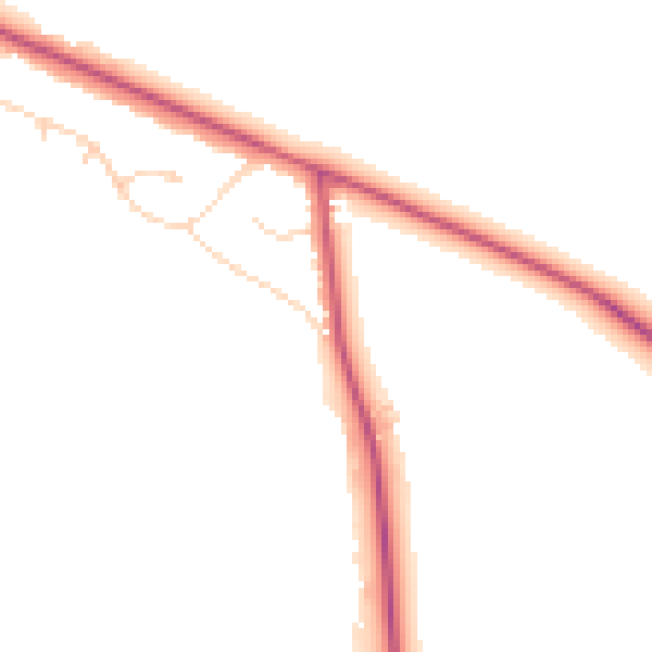 Daytime road noise heatmap for OX2 9NS
