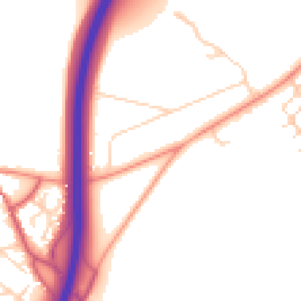 Daytime road noise heatmap for OX2 9PG