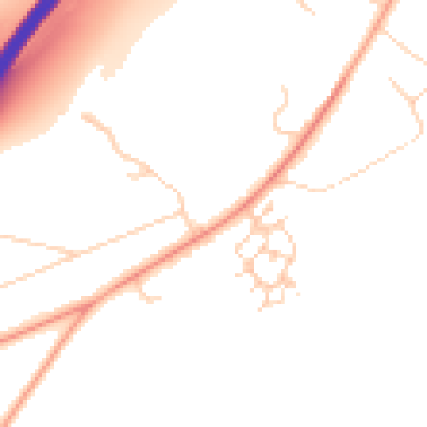 Daytime road noise heatmap for OX2 9PH