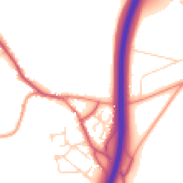 Daytime road noise heatmap for OX2 9PQ