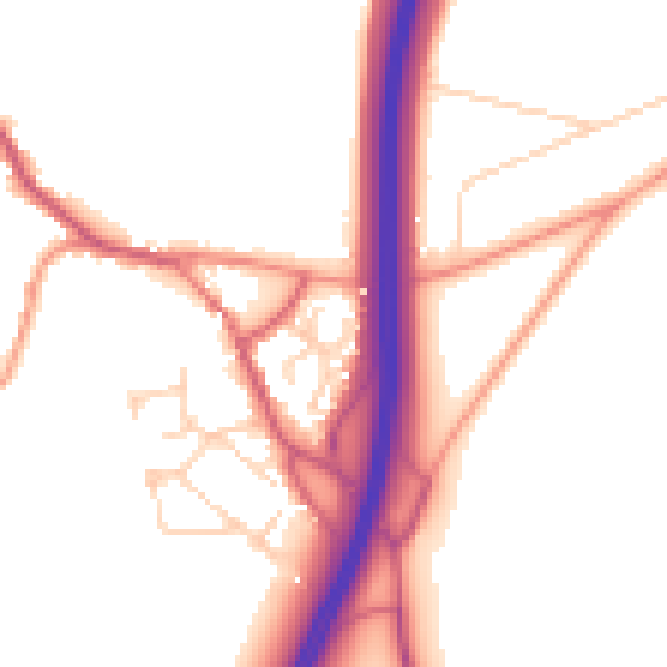 Daytime road noise heatmap for OX2 9QA