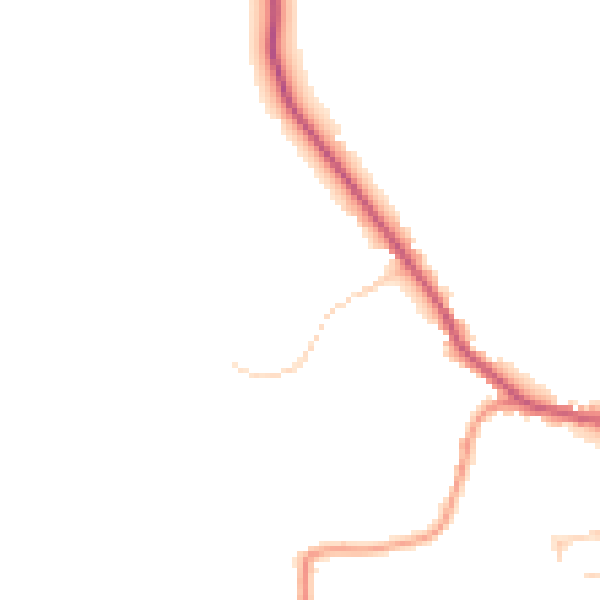 Daytime road noise heatmap for OX2 9QF