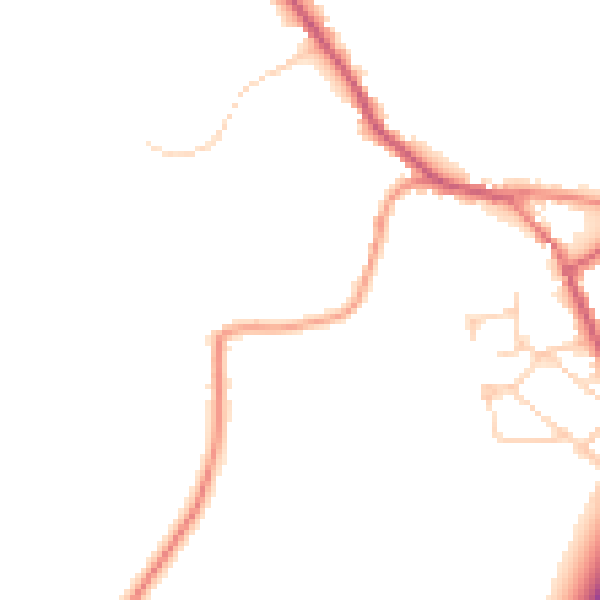 Daytime road noise heatmap for OX2 9QH