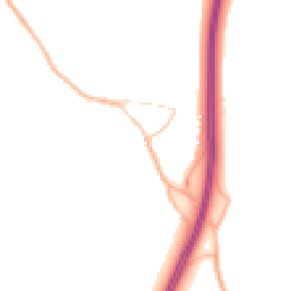 Night-time road noise heatmap for OX2 9QN
