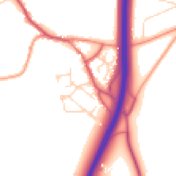 Daytime road noise heatmap for OX2 9QP