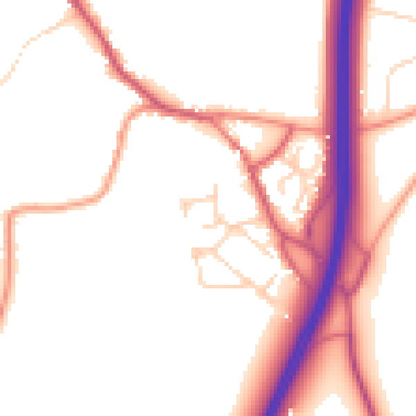 Daytime road noise heatmap for OX2 9QS