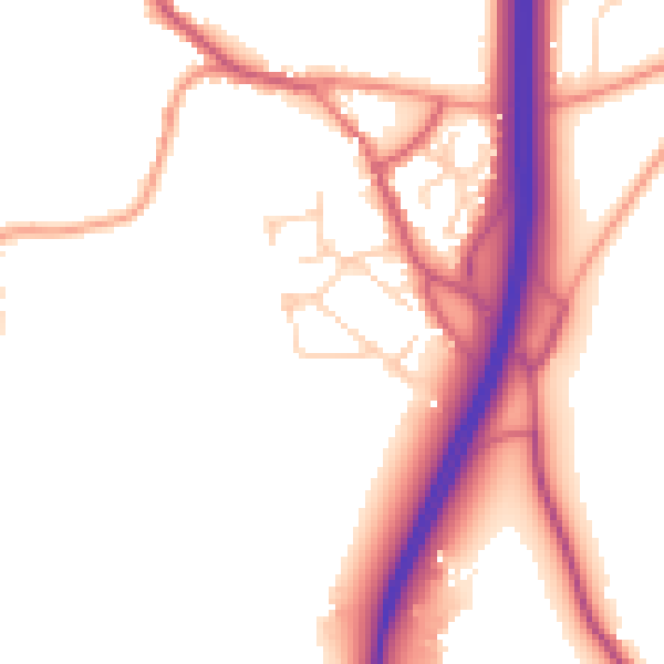 Daytime road noise heatmap for OX2 9QT