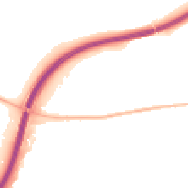 Night-time road noise heatmap for OX2 9SG