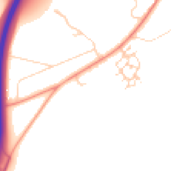Daytime road noise heatmap for OX2 9SS