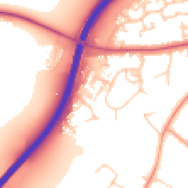 Daytime road noise heatmap for OX2 9SU