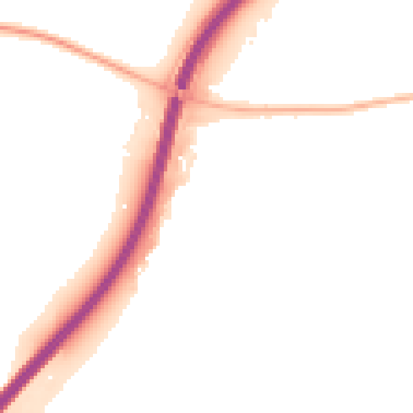 Night-time road noise heatmap for OX2 9SU