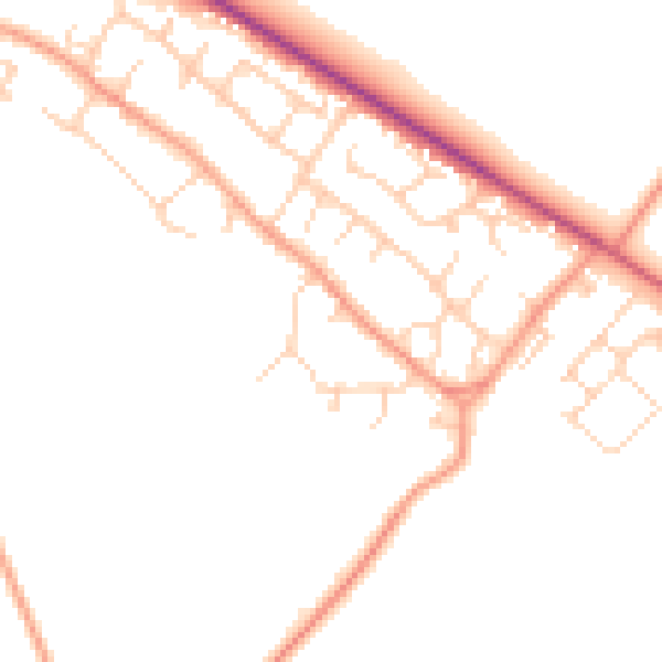Daytime road noise heatmap for OX44 7AY