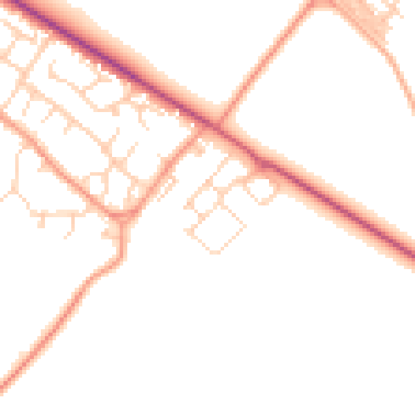 Daytime road noise heatmap for OX44 7BF