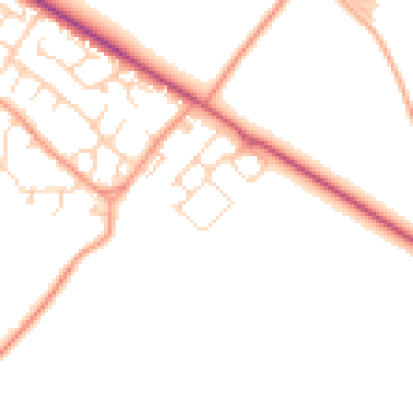 Daytime road noise heatmap for OX44 7BH