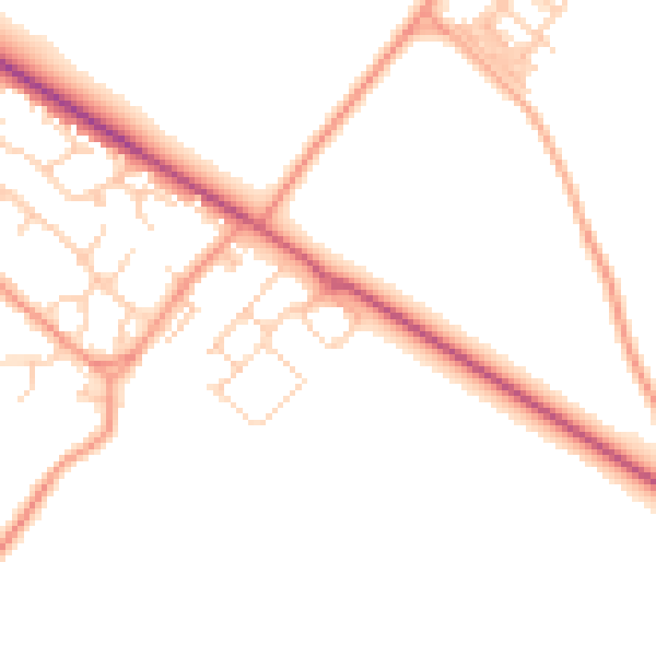 Daytime road noise heatmap for OX44 7BN