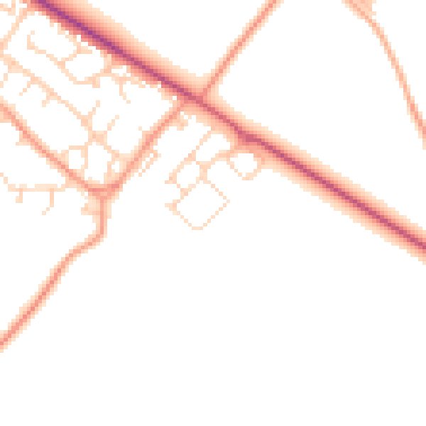 Daytime road noise heatmap for OX44 7BP