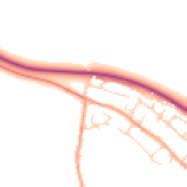 Daytime road noise heatmap for OX44 7BS